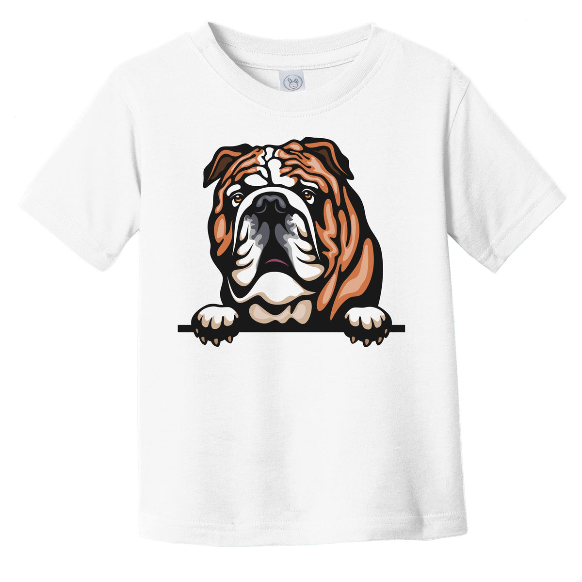 English Bulldog Dog Breed Popping Up Cute Infant Toddler T-Shirt v2