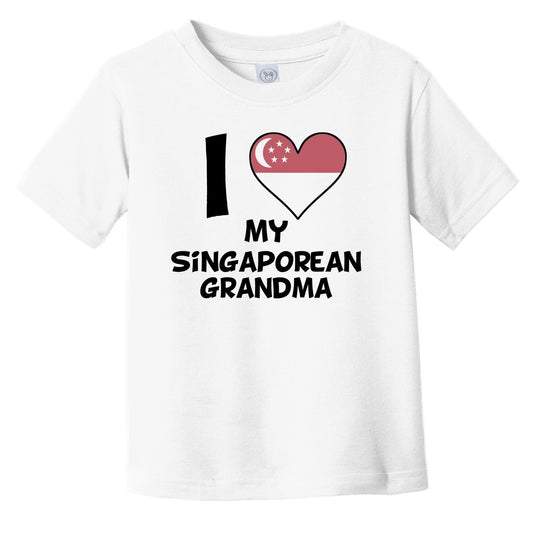 I Heart My Singaporean Grandma Singapore Flag Infant Toddler T-Shirt
