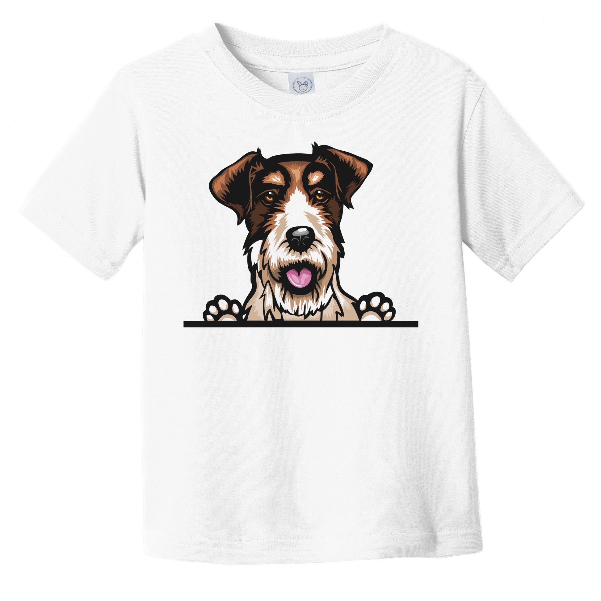 Fox Terrier Dog Breed Popping Up Cute Infant Toddler T-Shirt v3