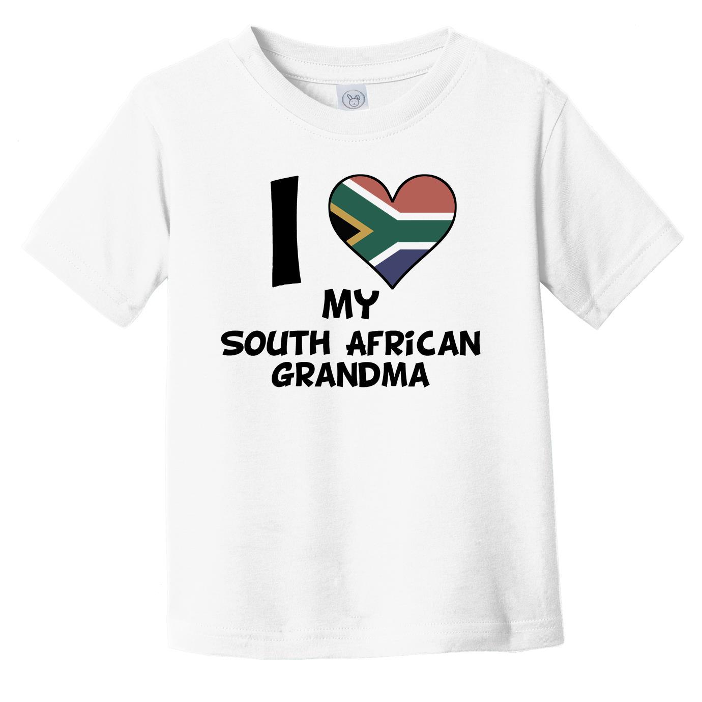 I Heart My South African Grandma South Africa Flag Infant Toddler T-Shirt