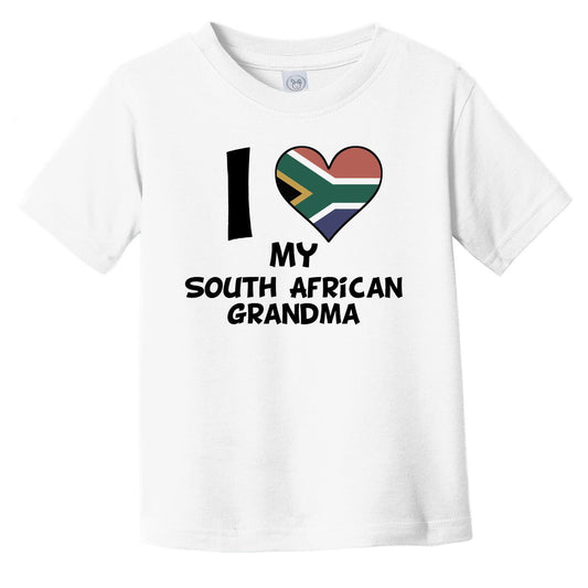 I Heart My South African Grandma South Africa Flag Infant Toddler T-Shirt