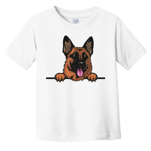 German Shepherd Dog Breed Popping Up Cute Infant Toddler T-Shirt v3