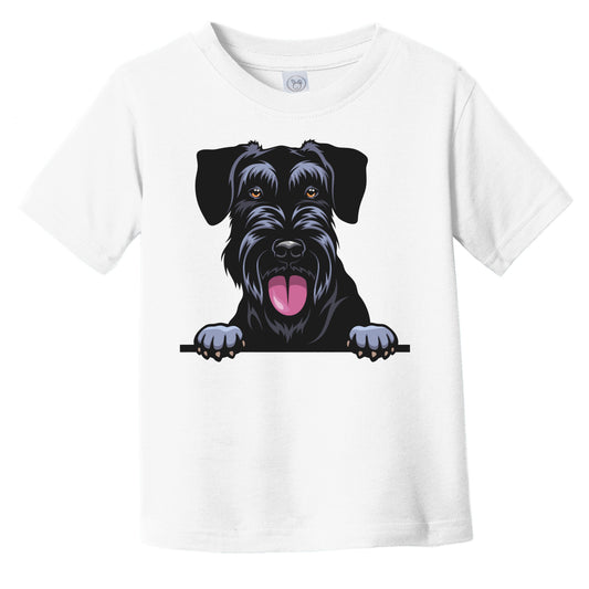 Giant Schnauzer Dog Breed Popping Up Cute Infant Toddler T-Shirt