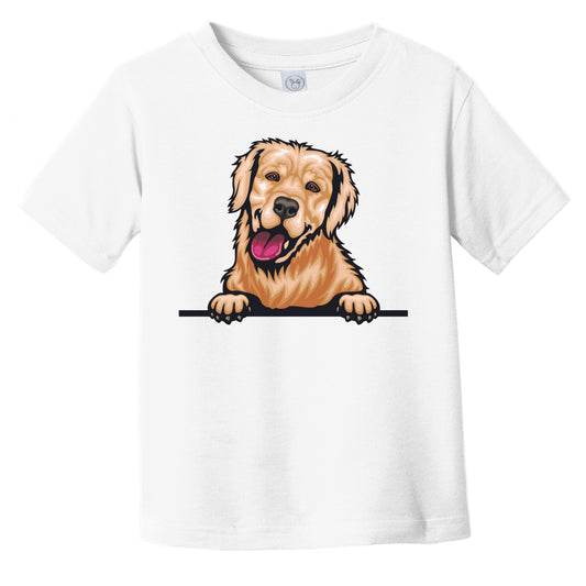 Golden Retriever Dog Breed Popping Up Cute Infant Toddler T-Shirt v4