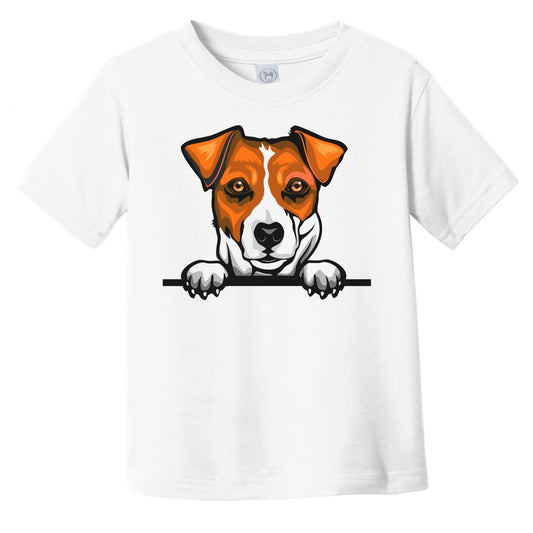 Jack Russell Terrier Dog Breed Popping Up Cute Infant Toddler T-Shirt