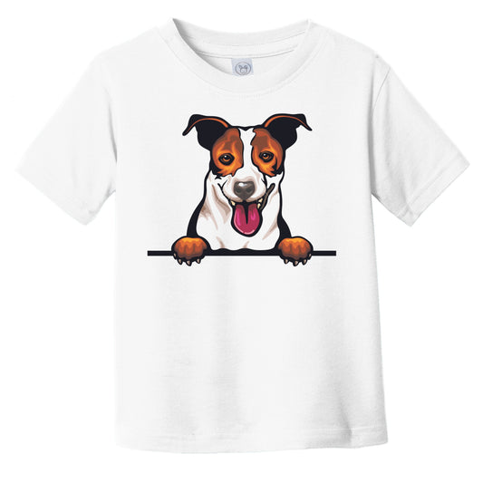 Jack Russell Terrier Dog Breed Popping Up Cute Infant Toddler T-Shirt v2