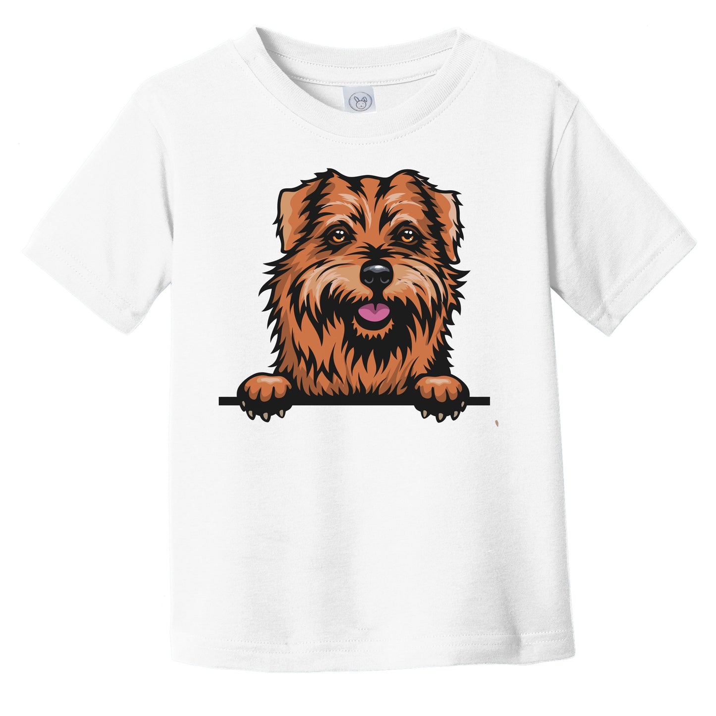 Norfolk Terrier Dog Breed Popping Up Cute Infant Toddler T-Shirt