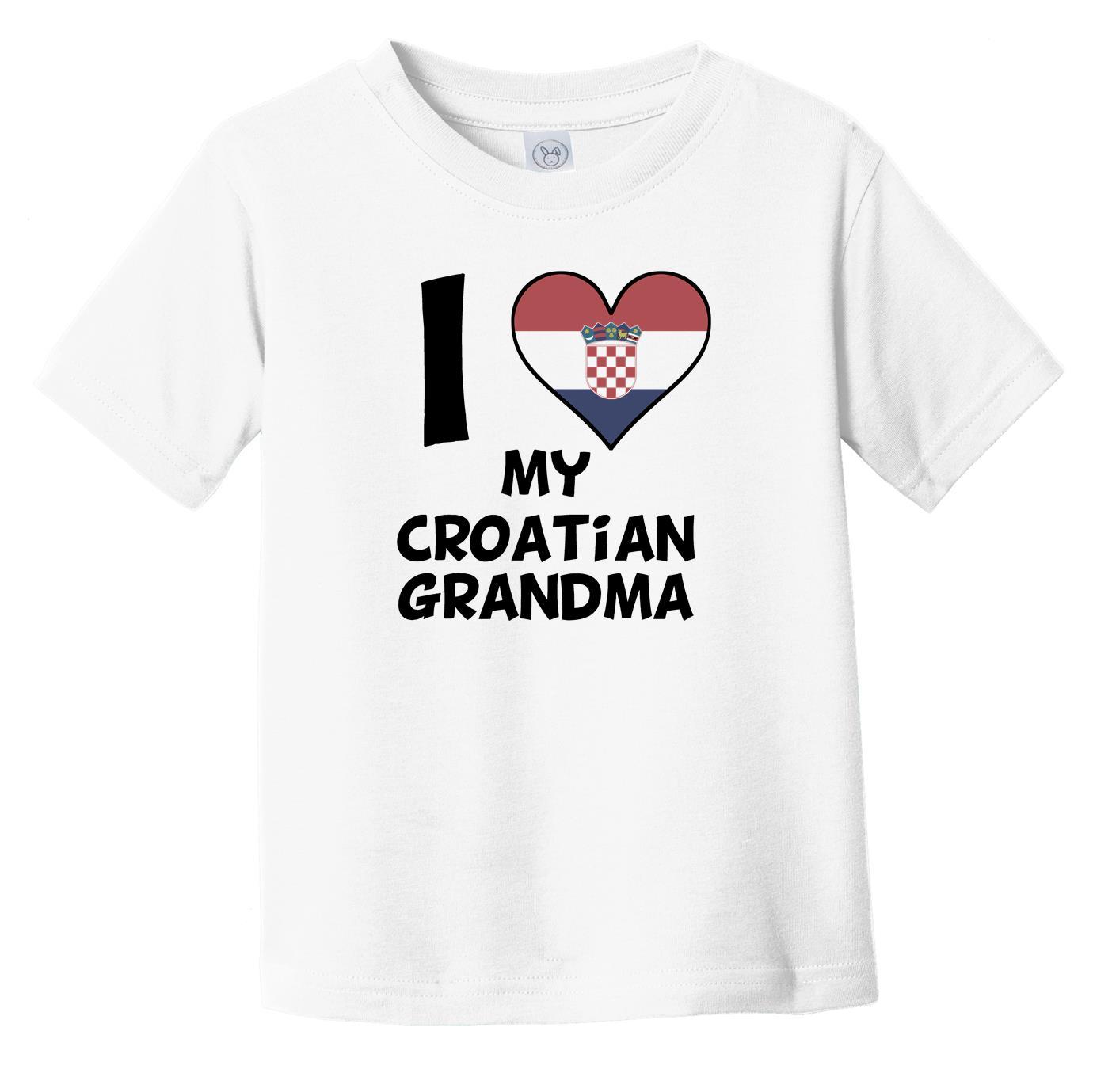 I Heart My Croatian Grandma Croatia Flag Infant Toddler T-Shirt