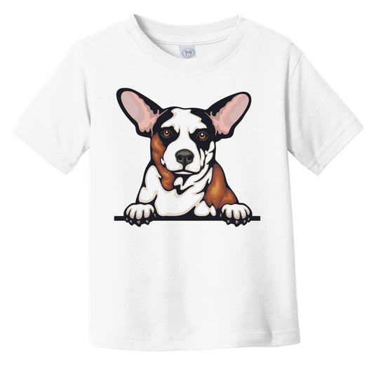 Rat Terrier Dog Breed Popping Up Cute Infant Toddler T-Shirt