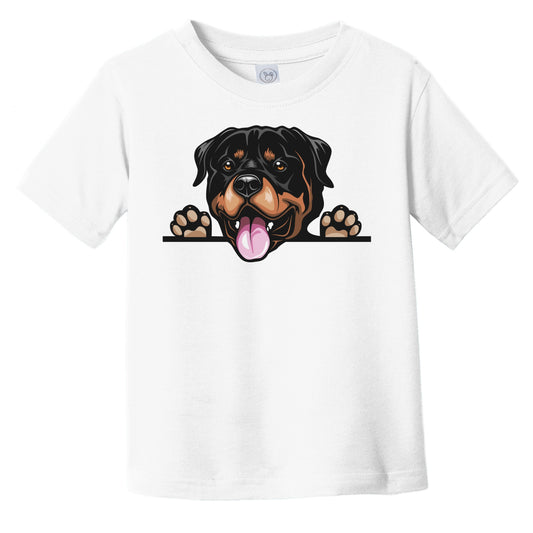 Rottweiler Dog Breed Popping Up Cute Infant Toddler T-Shirt