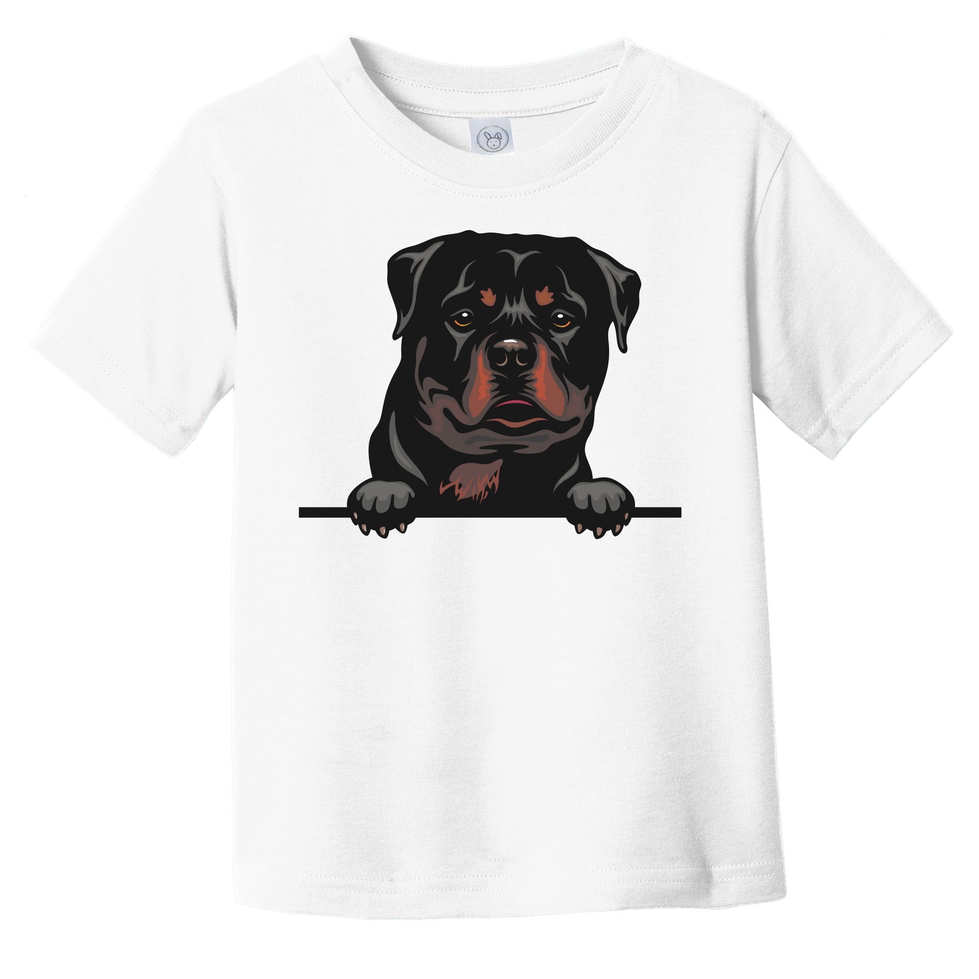 Rottweiler Dog Breed Popping Up Cute Infant Toddler T-Shirt v3