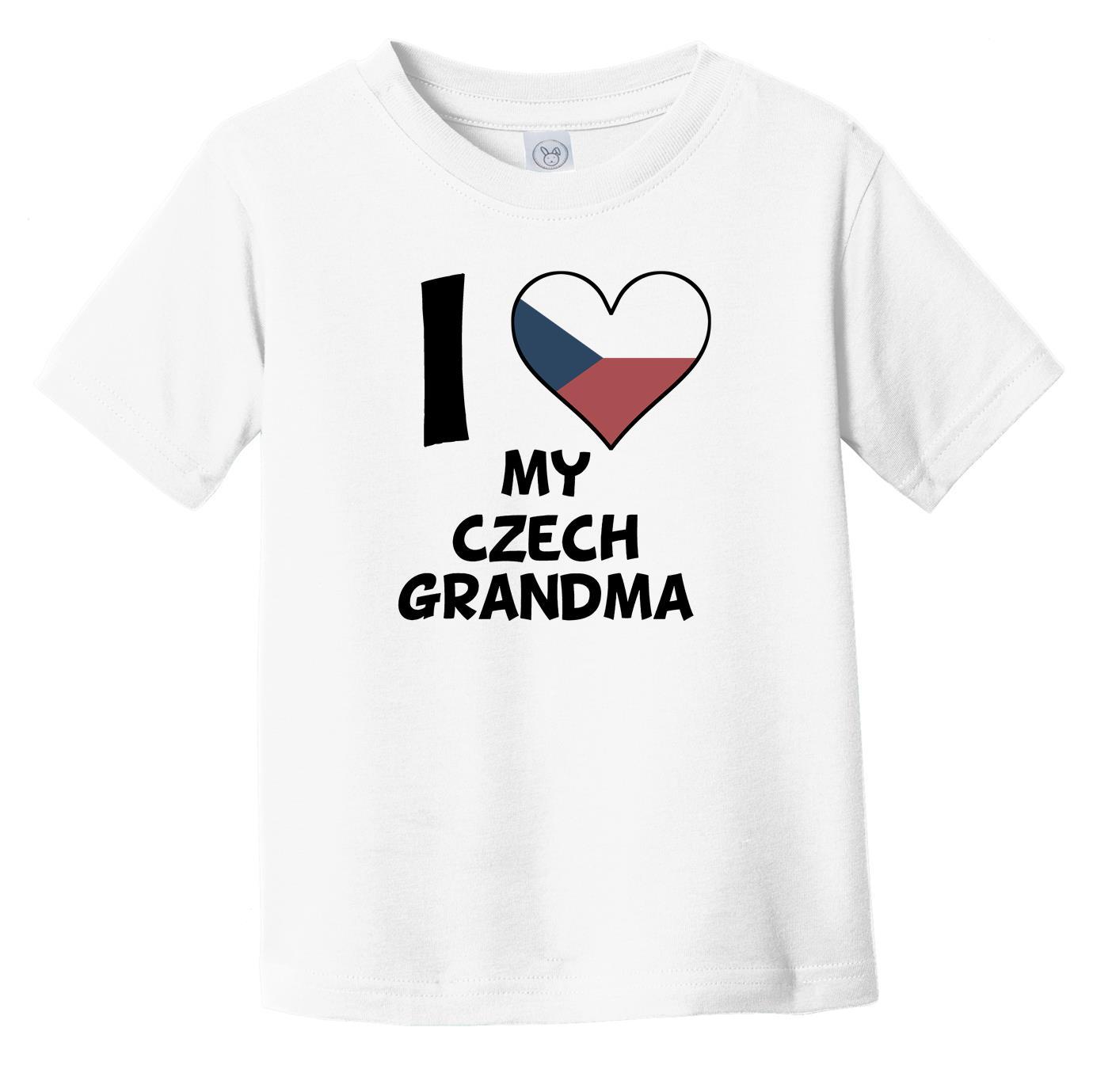 I Heart My Czech Grandma Czech Republic Flag Infant Toddler T-Shirt