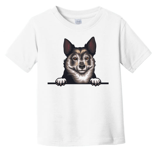 Swedish Vallhund Dog Breed Popping Up Cute Infant Toddler T-Shirt