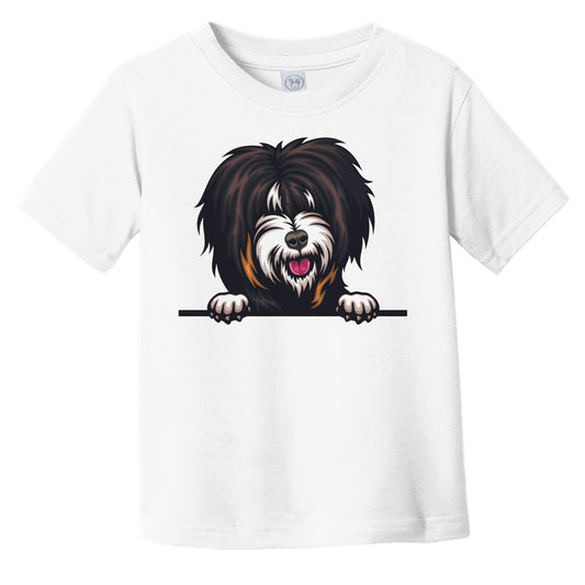 Tibetan Terrier Dog Breed Popping Up Cute Infant Toddler T-Shirt v2