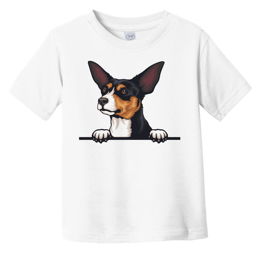 Toy Fox Terrier Dog Breed Popping Up Cute Infant Toddler T-Shirt