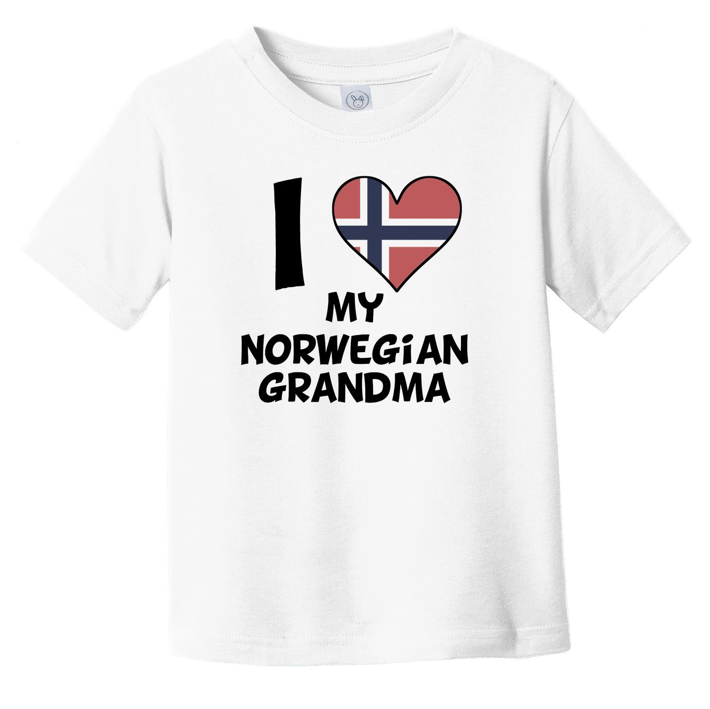 I Heart My Norwegian Grandma Norway Flag Infant Toddler T-Shirt