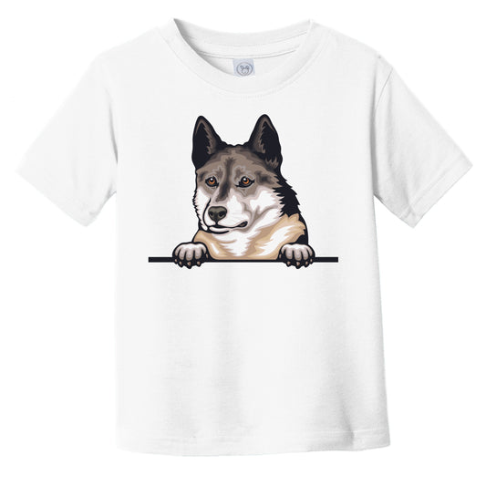 West Siberian Laika Dog Breed Popping Up Cute Infant Toddler T-Shirt