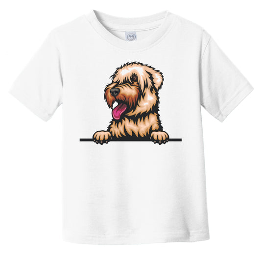 Wheaten Terrier Dog Breed Popping Up Cute Infant Toddler T-Shirt