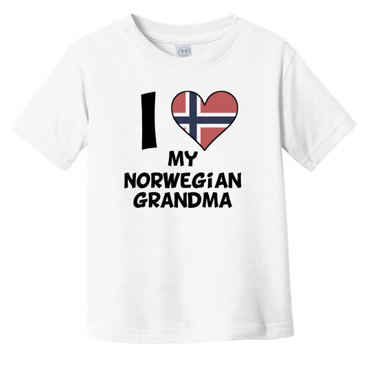 I Heart My Norwegian Grandma Norway Flag Infant Toddler T-Shirt