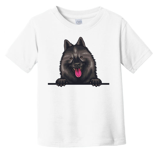 Wolf Spitz Dog Breed Popping Up Cute Infant Toddler T-Shirt