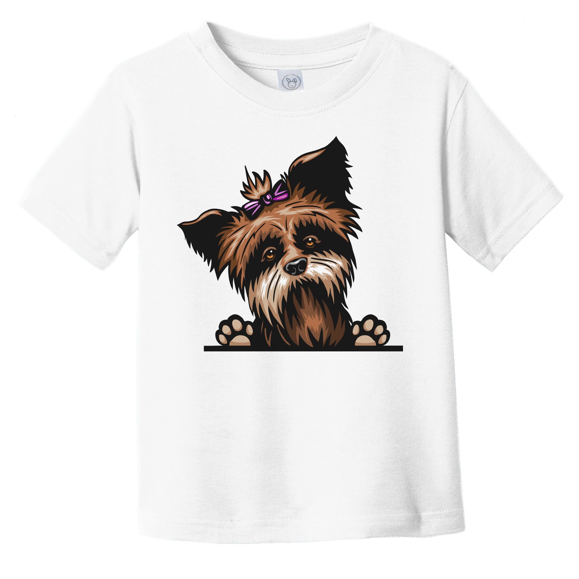 Yorkshire Terrier Dog Breed Popping Up Cute Infant Toddler T-Shirt v2