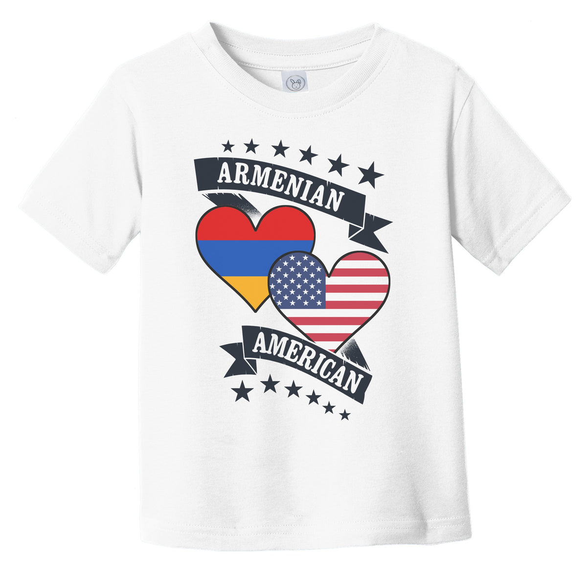 Armenian American Heart Flags Armenia America Infant Toddler T-Shirt