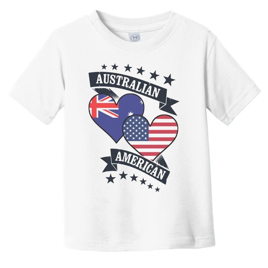 Australian American Heart Flags Australia America Infant Toddler T-Shirt