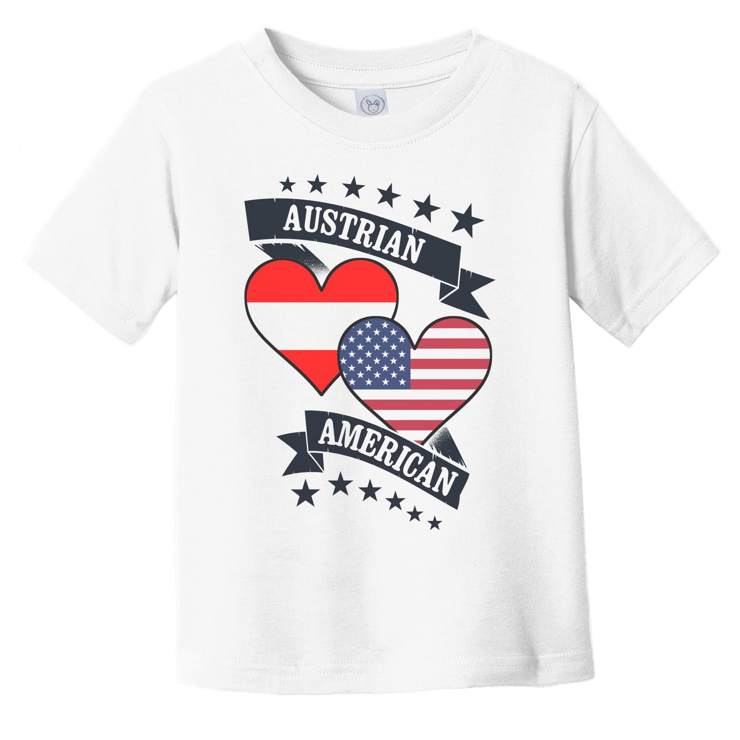 Austrian American Heart Flags Austria America Infant Toddler T-Shirt