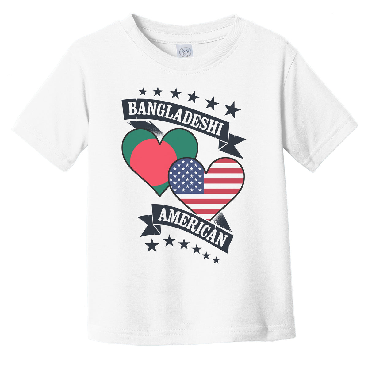 Bangladeshi American Heart Flags Bangladesh America Infant Toddler T-Shirt