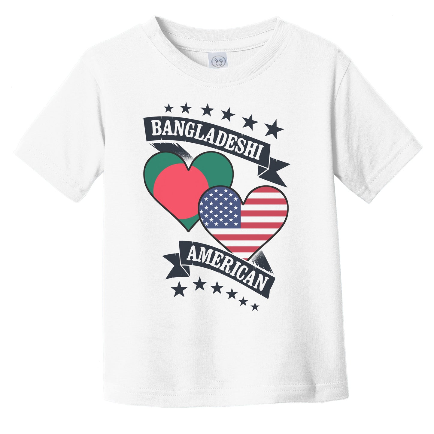 Bangladeshi American Heart Flags Bangladesh America Infant Toddler T-Shirt