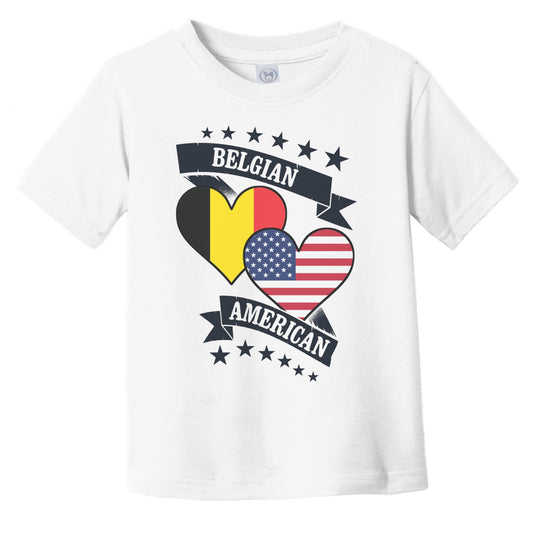 Belgian American Heart Flags Belgium America Infant Toddler T-Shirt