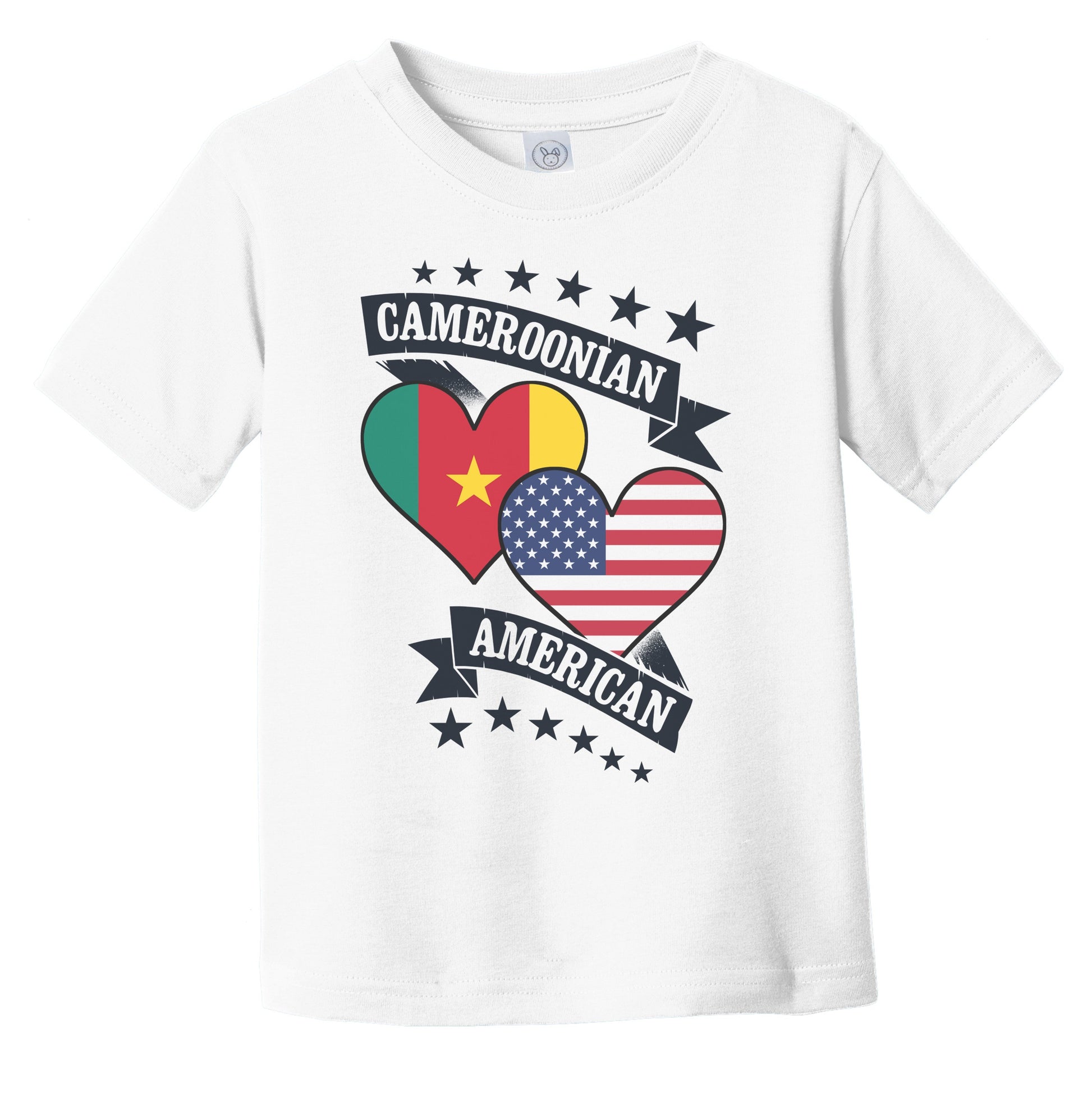 Cameroonian American Heart Flags Cameroon America Infant Toddler T-Shirt