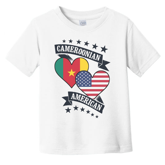 Cameroonian American Heart Flags Cameroon America Infant Toddler T-Shirt