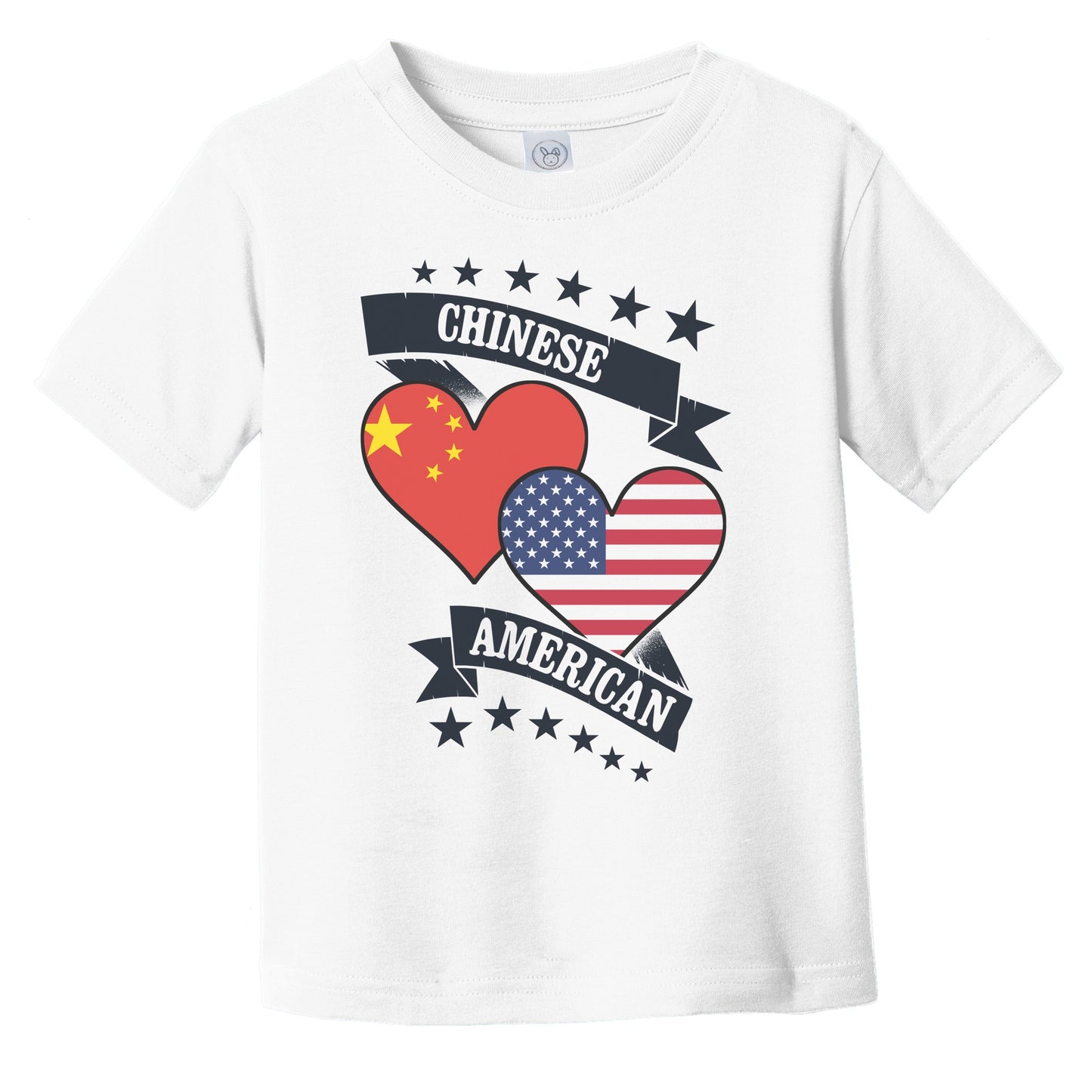 Chinese American Heart Flags China America Infant Toddler T-Shirt