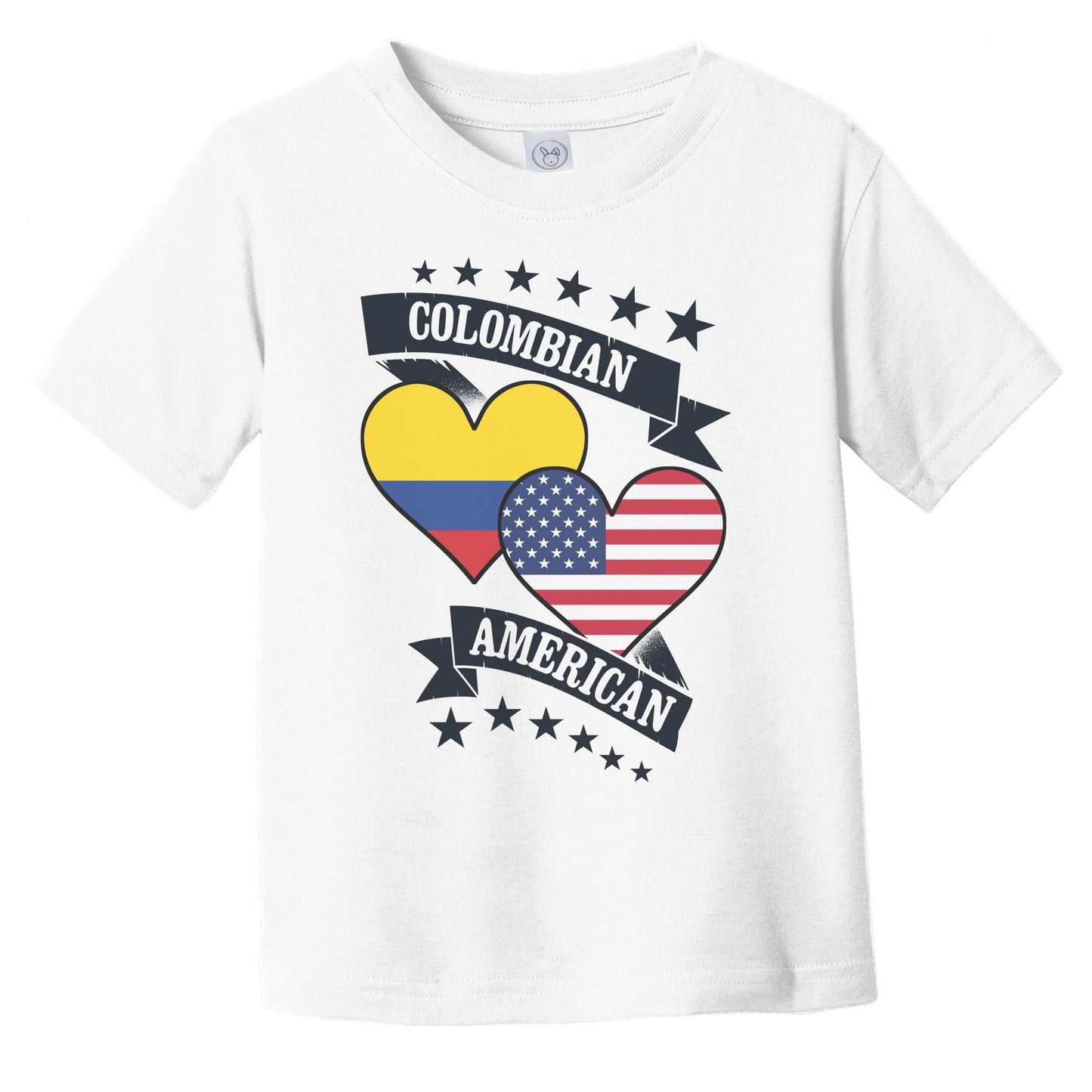 Colombian American Heart Flags Colombia America Infant Toddler T-Shirt