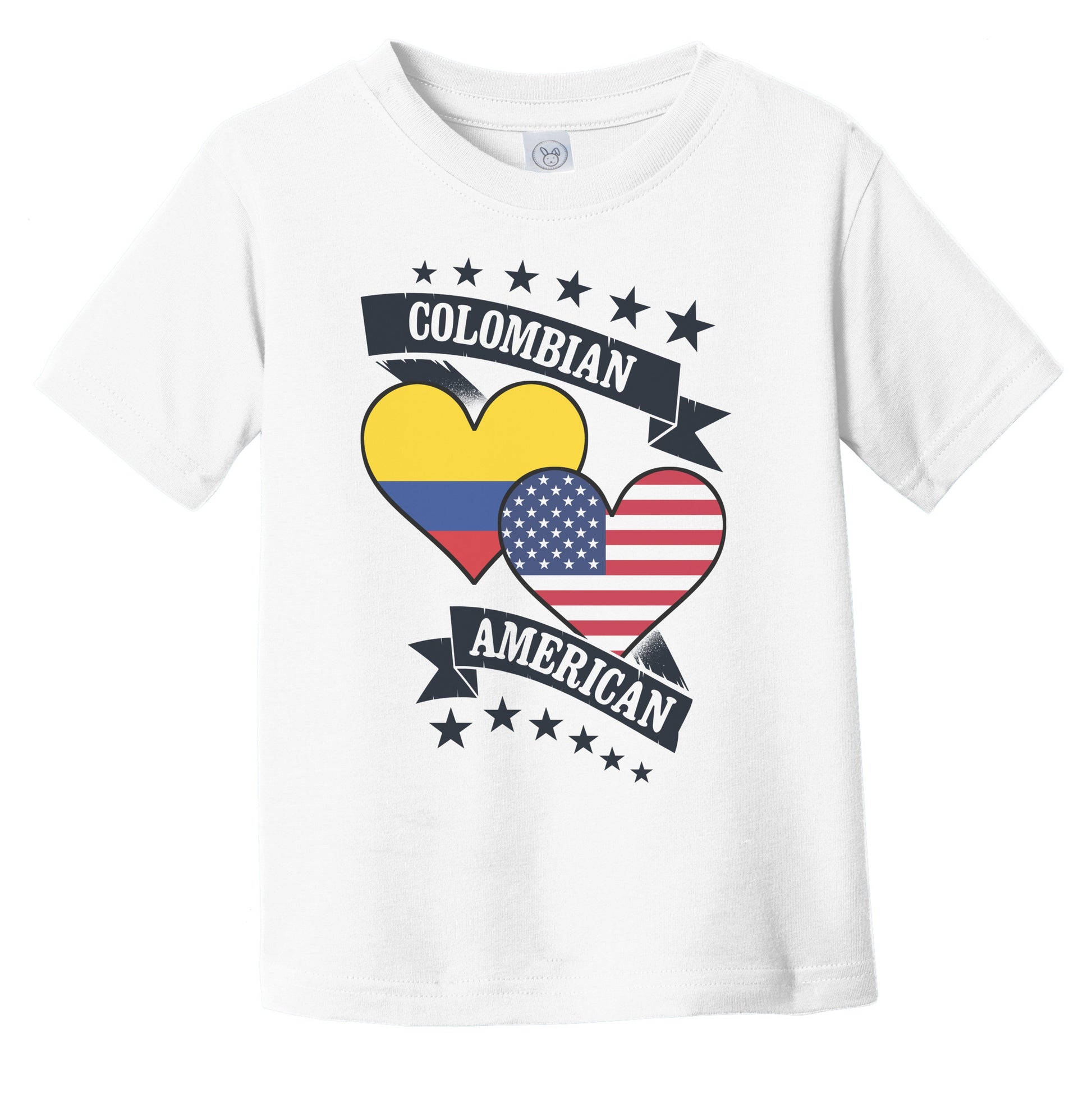 Colombian American Heart Flags Colombia America Infant Toddler T-Shirt