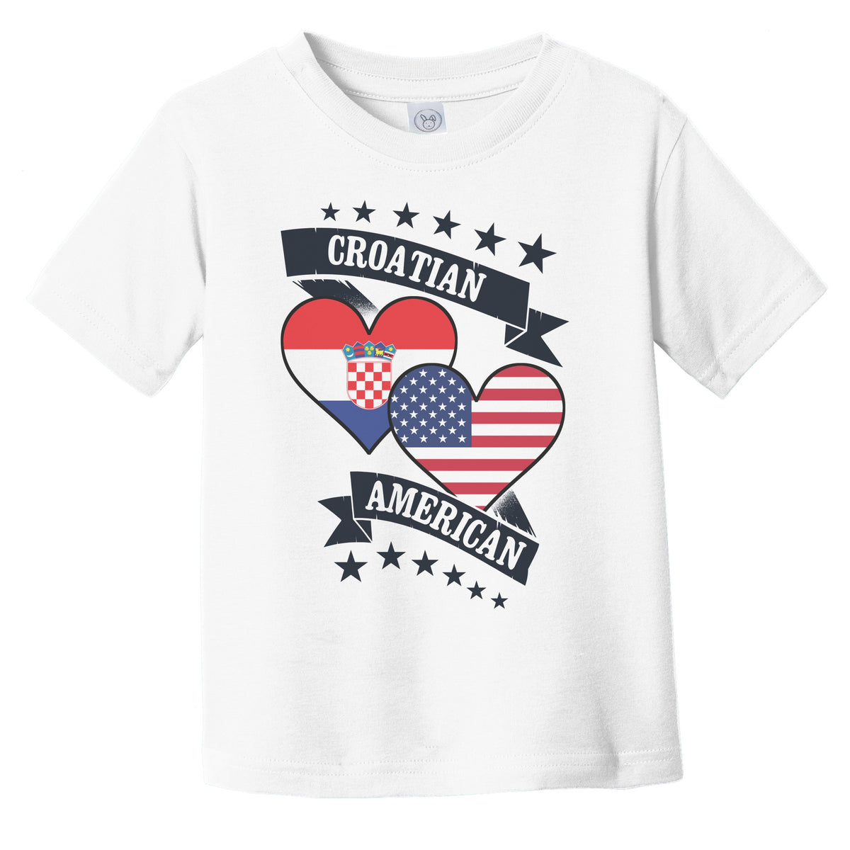Croatian American Heart Flags Croatia America Infant Toddler T-Shirt