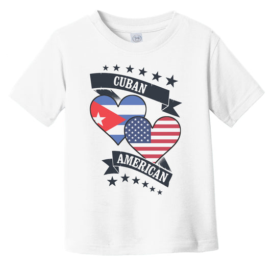 Cuban American Heart Flags Cuba America Infant Toddler T-Shirt