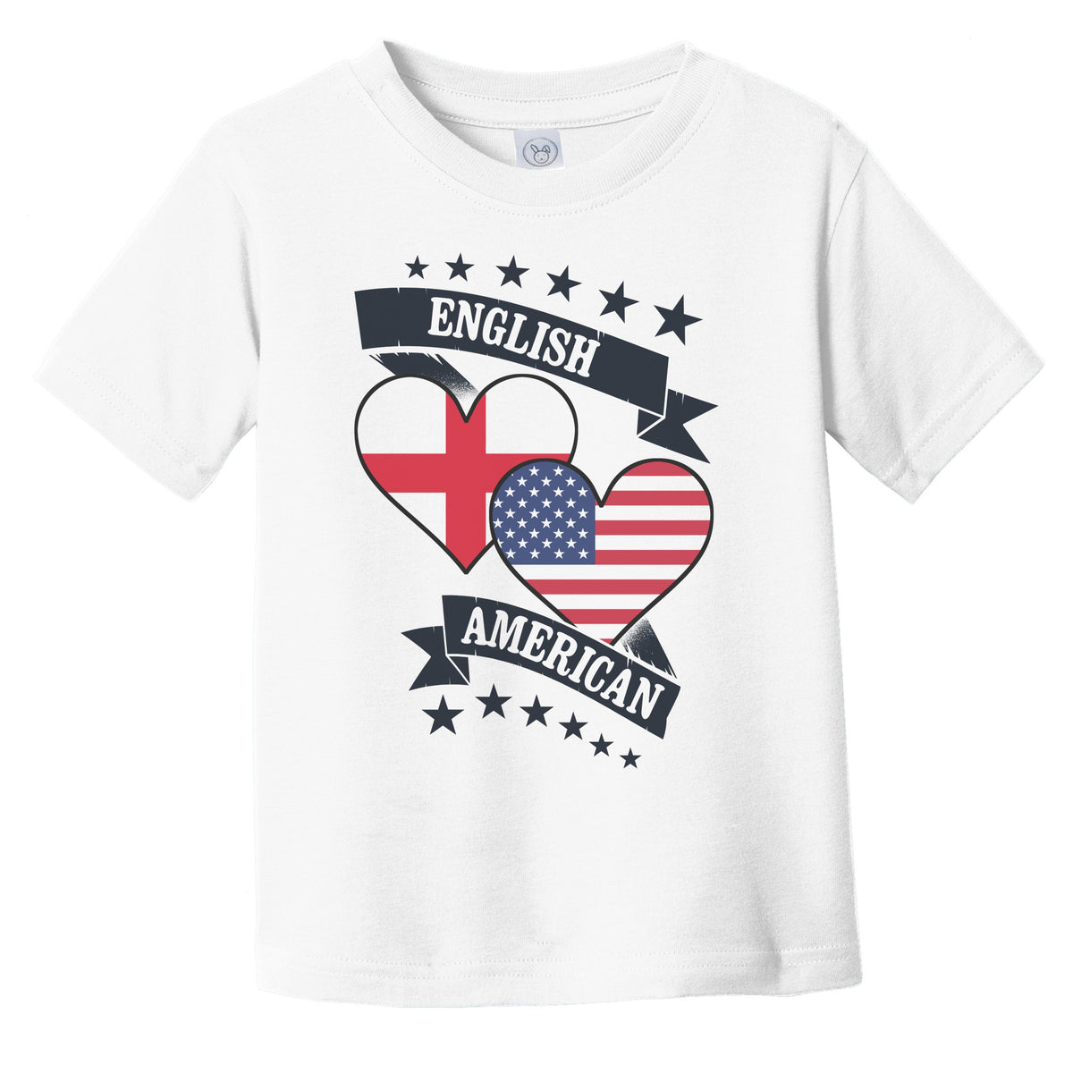 English American Heart Flags England America Infant Toddler T-Shirt