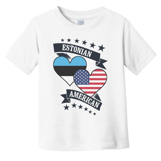 Estonian American Heart Flags Estonia America Infant Toddler T-Shirt