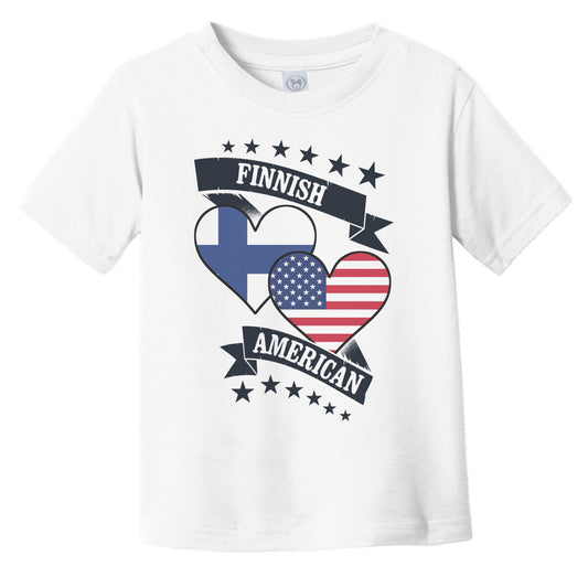 Finnish American Heart Flags Finland America Infant Toddler T-Shirt