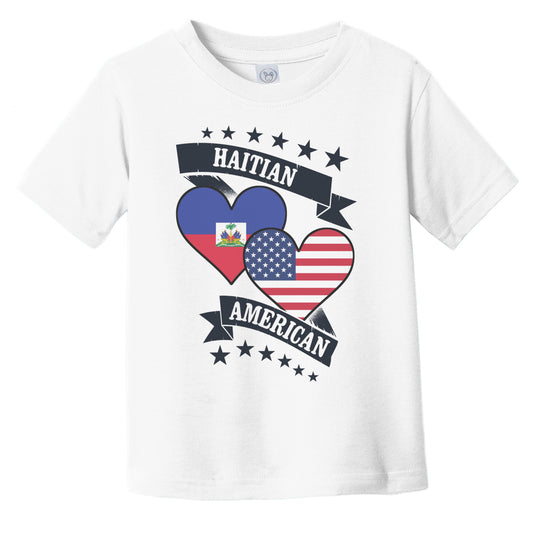Haitian American Heart Flags Haiti America Infant Toddler T-Shirt