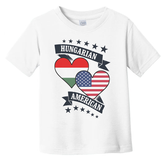 Hungarian American Heart Flags Hungary America Infant Toddler T-Shirt