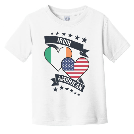 Irish American Heart Flags Ireland America Infant Toddler T-Shirt