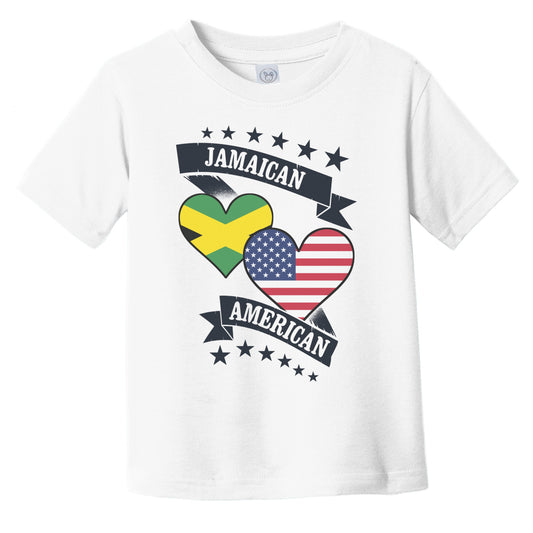 Jamaican American Heart Flags Jamaica America Infant Toddler T-Shirt