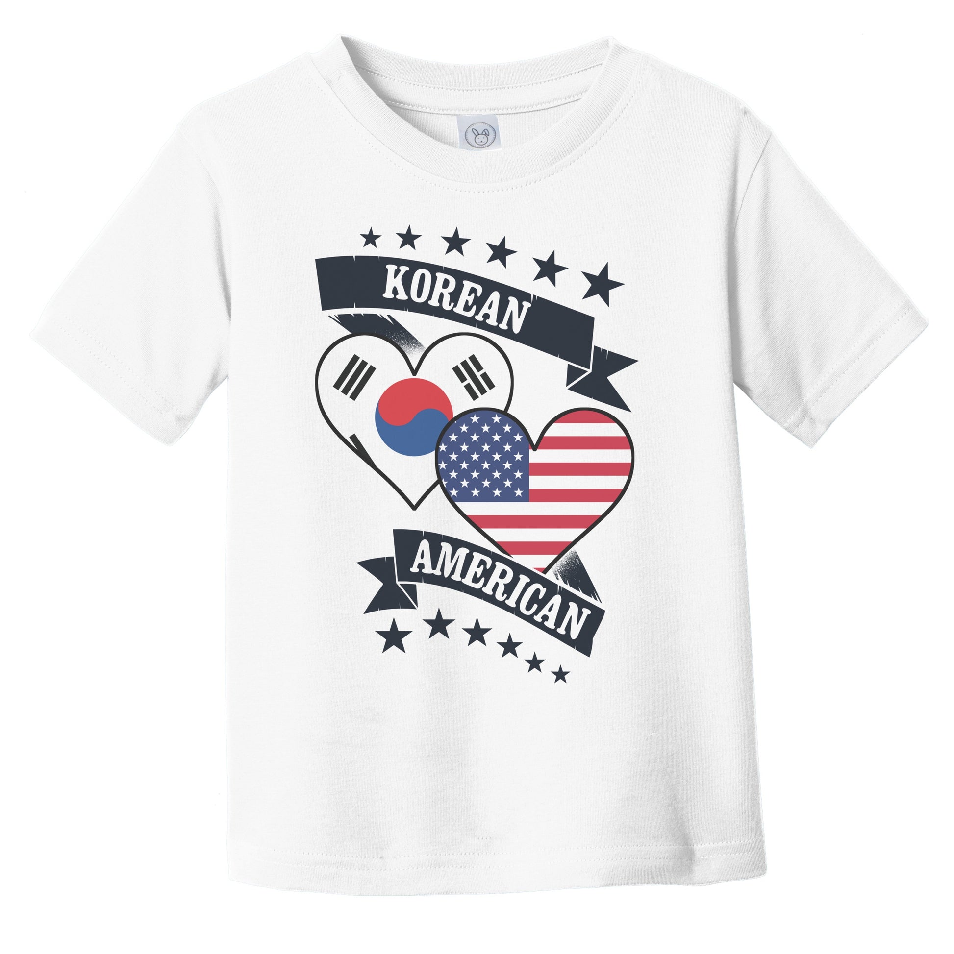 Korean American Heart Flags South Korea America Infant Toddler T-Shirt