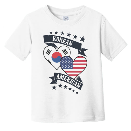 Korean American Heart Flags South Korea America Infant Toddler T-Shirt