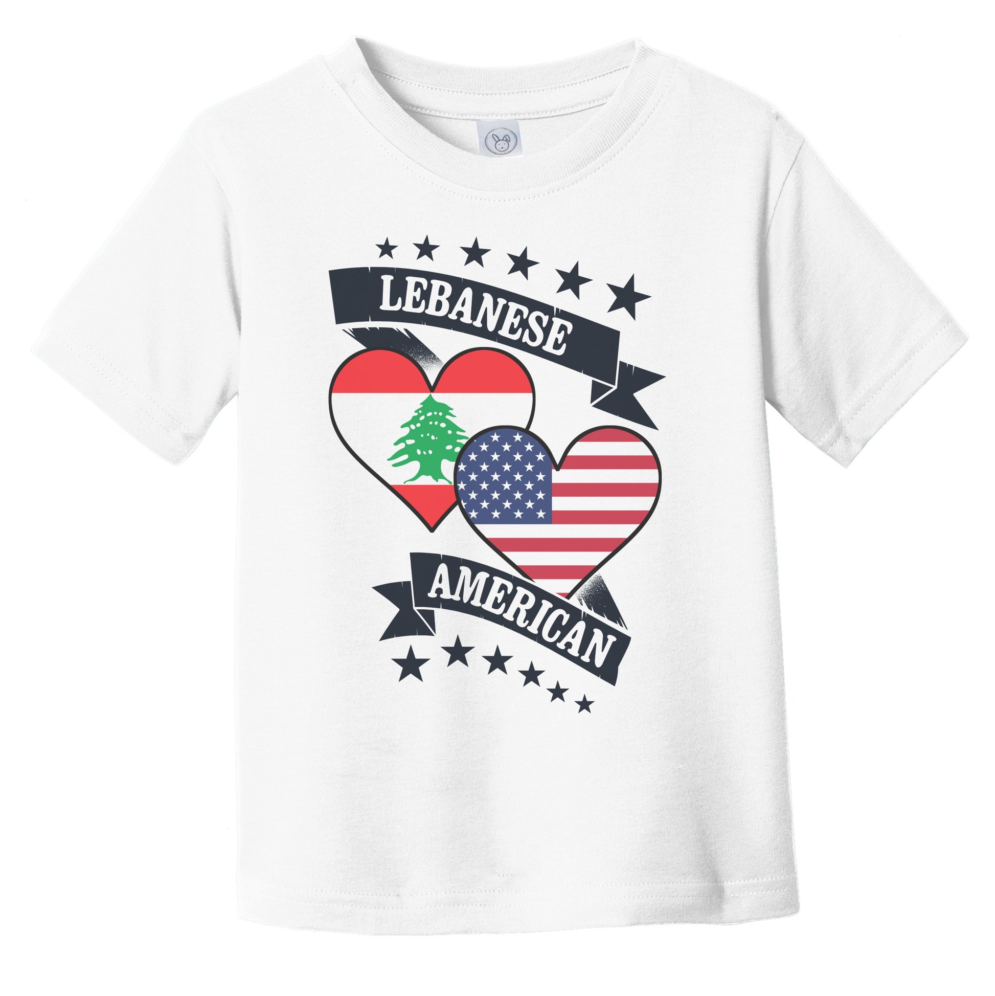 Lebanese American Heart Flags Lebanon America Infant Toddler T-Shirt