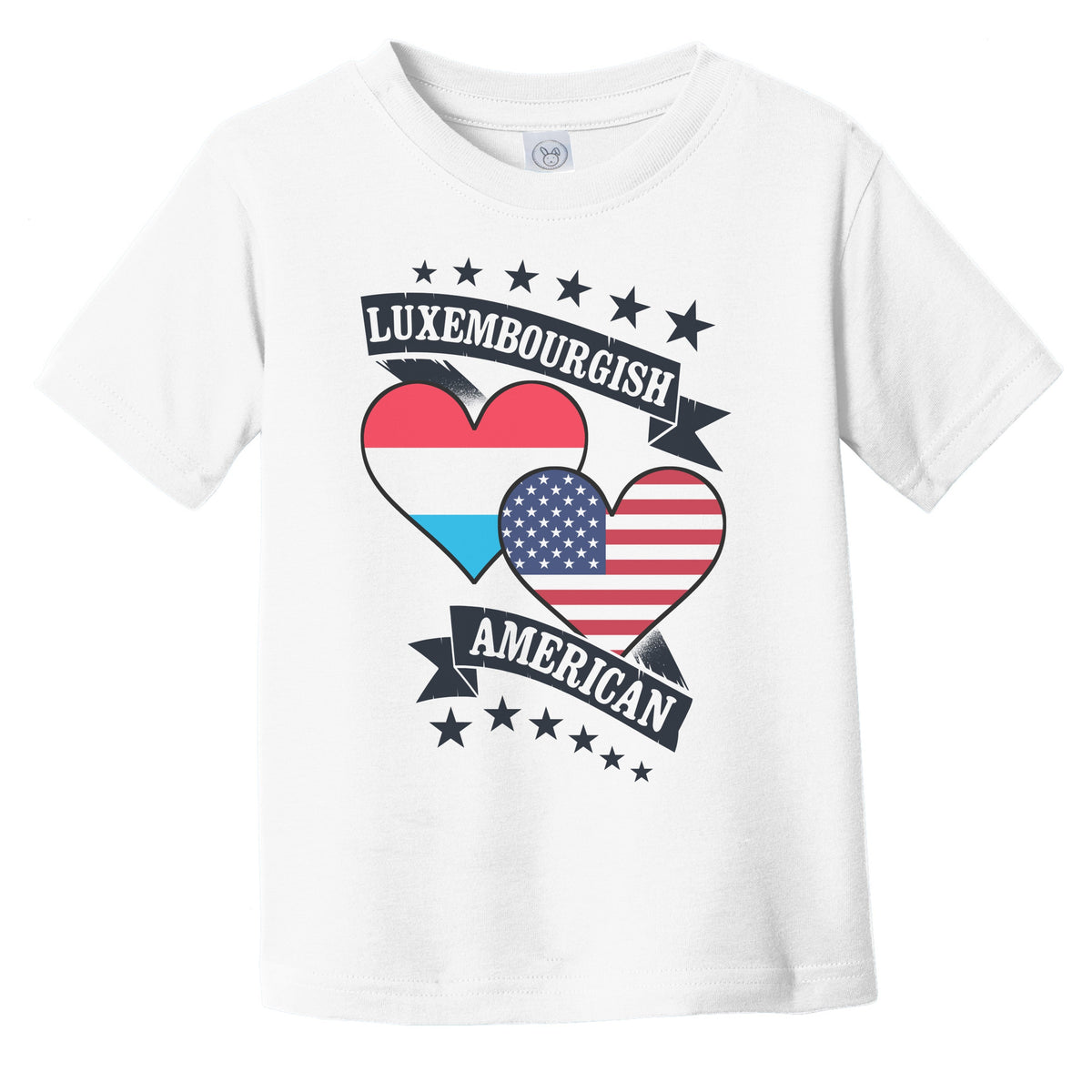 Luxembourgish American Heart Flags Luxembourg America Infant Toddler T-Shirt