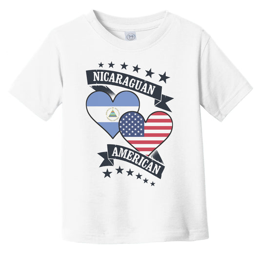 Nicaraguan American Heart Flags Nicaragua America Infant Toddler T-Shirt